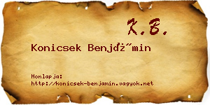 Konicsek Benjámin névjegykártya