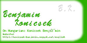 benjamin konicsek business card